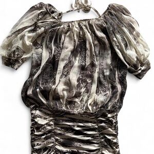 Y2K VINTAGE Edin Elegant Black and White Women's Top